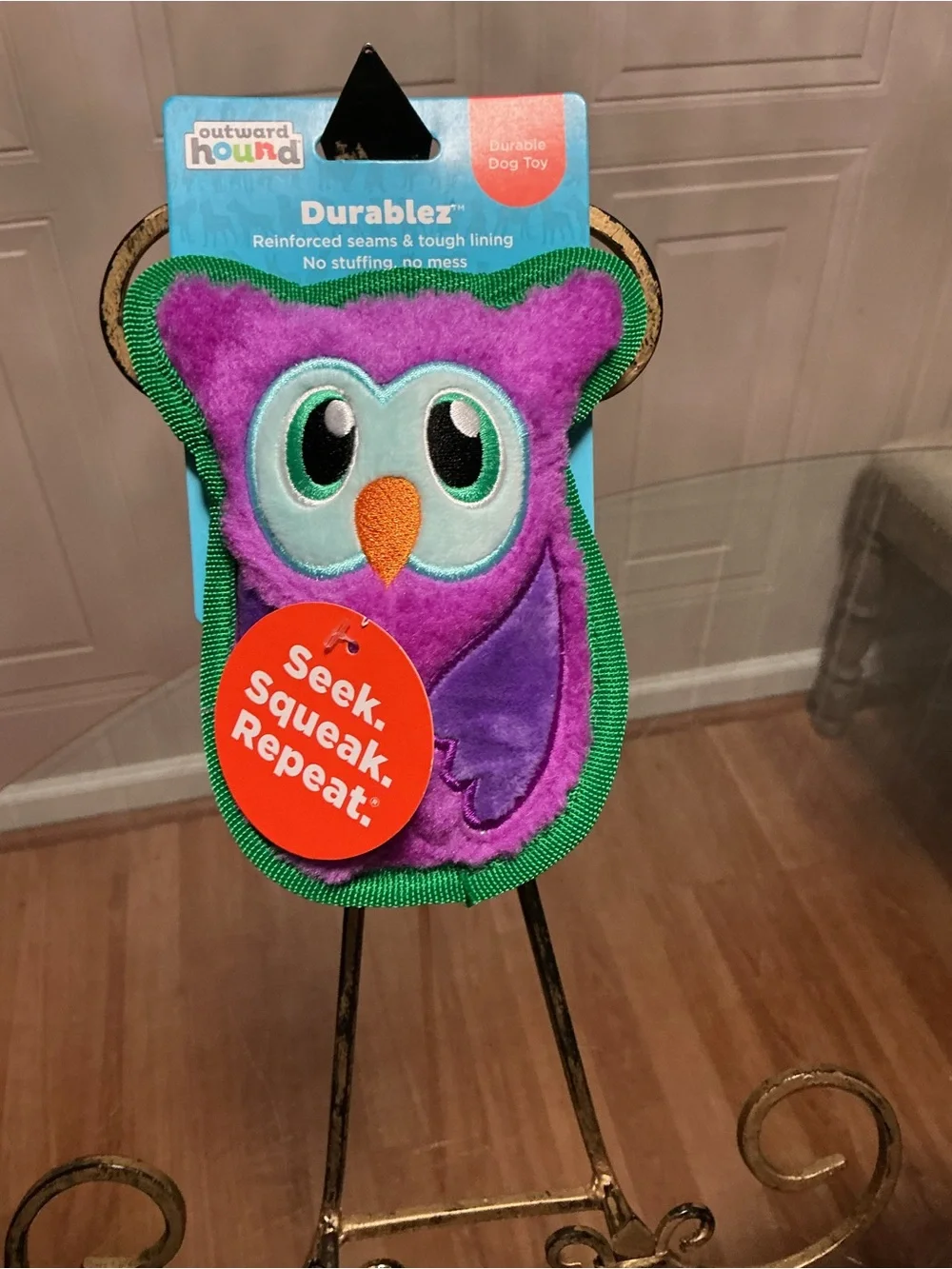 Outward Hound Durablez Minis - Squeaky Plush Dog Toy, No Stuffing Owl